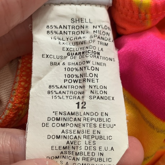 VTG 80s 90s neon tankini swimsuit Sirena vintage size 13 or small medium - Picture 7 of 11